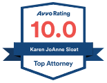 Avvo Rating 10.0 Karen JoAnne Sloat