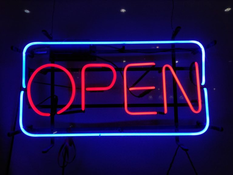 open sign